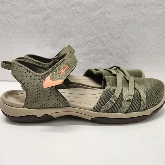 Teva Cross-Foot Sporty Closed Toe Tirra Ct Sandal Burnt Olive Womens Size 9 NWOT - Picture 7 of 11